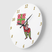 Elf mit Polka Dot Wandtuhr Große Wanduhr (Winkel)