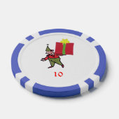 Elf mit Red Box Blue 10 gestreifter Poker Chip (Einzeln)