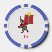 Elf mit Red Box Blue 10 gestreifter Poker Chip (Vorderseite)