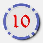 Elf mit Red Box Blue 10 gestreifter Poker Chip (Rückseite)