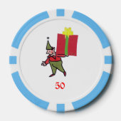 Elf mit Red Box hellblau 50 gestreifter Poker Chip (Vorderseite)