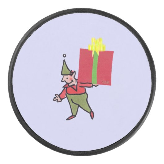 Elf mit Red Box Hockey Puck (Vorderseite)