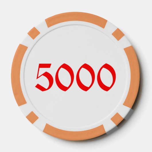 Elf mit Red Box Orange 5000 gestreifter Poker Chip (Rückseite)