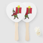 Elf Mit Rotem Kasten Handfächer (Vorne und Hinten)
