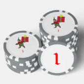 Elf mit Roter Box grau 1 gestreifter Poker-Chip Pokerchips (Stapel)