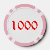 Elf mit Roter Box Rosa 1000 gestreifter Poker-Chip Pokerchips (Rückseite)
