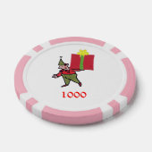 Elf mit Roter Box Rosa 1000 gestreifter Poker-Chip Pokerchips (Einzeln)