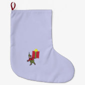 Elf mit Roter Box Weihnachtsweihnachtszeit Strumpf Großer Weihnachtsstrumpf (Vorderseite)
