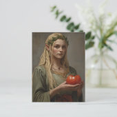 Elf mit Tomate Postkarte (Stehend Vorderseite)