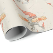 Elf mit Weihnachtsgeschenk, alte Illustration Geschenkpapier (Rolleneckpunkt)