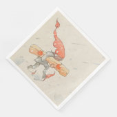 Elf mit Weihnachtsgeschenk, alte Illustration Serviette (Ecke)