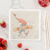Elf mit Weihnachtsgeschenk, alte Illustration Serviette (Beispiel)