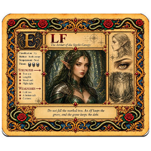 Elf, mittelalterliche Bestiarien-Kunst Mousepad