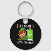 Elf Mode 67% Charged Funny Christmas Tee Schlüsselanhänger (Vorderseite)