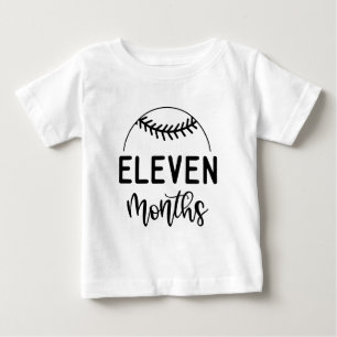 Elf Monate Baseball Baby Milestone - T-shirt