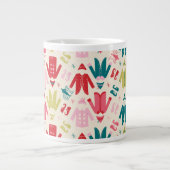 Elf-Muster für farbenfrohe Mäntel und Schuhe Jumbo-Tasse (Vorderseite)