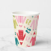 Elf-Muster für farbenfrohe Mäntel und Schuhe Pappbecher (Rechts)