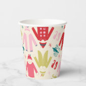 Elf-Muster für farbenfrohe Mäntel und Schuhe Pappbecher (Vorderseite)