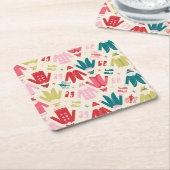 Elf-Muster für farbenfrohe Mäntel und Schuhe Rechteckiger Pappuntersetzer (angewinkelt)