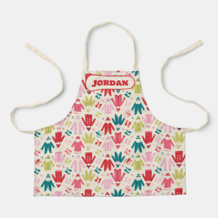 Elf-Muster für farbenfrohe Mäntel und Schuhe Schürze