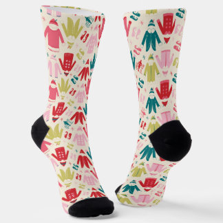 Elf-Muster für farbenfrohe Mäntel und Schuhe Socken