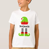 Elf Name Hat & Legs Feet Green Red T-Shirt (Vorderseite)