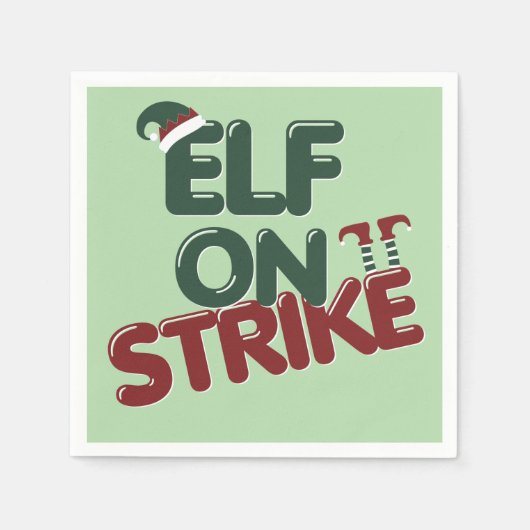 Elf On Strike Funny Holiday Party Napkin Serviette (Vorderseite)