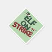 Elf On Strike Funny Holiday Party Napkin Serviette (Ecke)