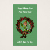 Elf on Wreath Christmas Weihnachtsgeschenk-Karte T (Vorderseite)