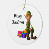 Elf-Ornament-Runde des Weihnachtsmanns Keramik Ornament (Links)