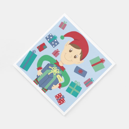 Elf Packgeschenke Serviette (Ecke)