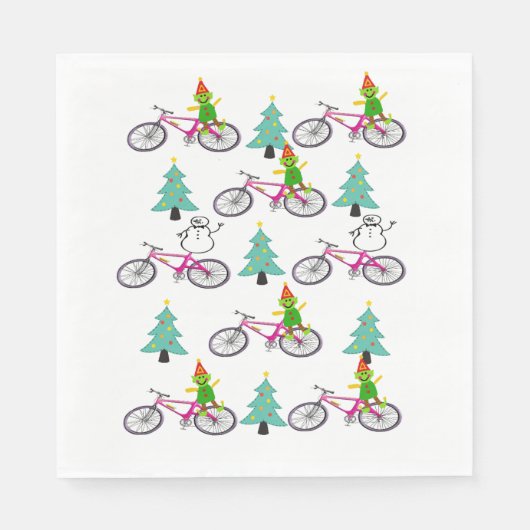 Elf Paper Napkins, frohe Weihnachtsbaum Serviette (Vorderseite)