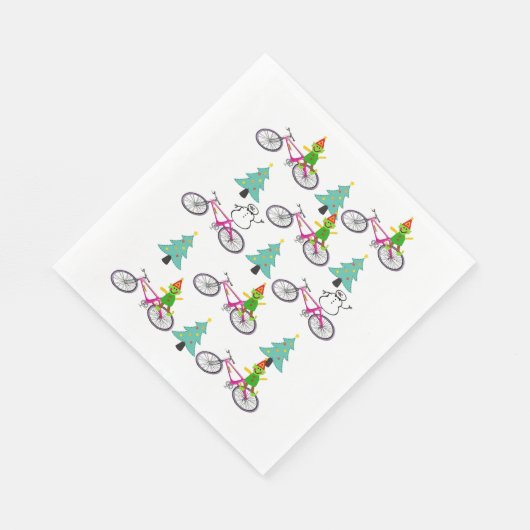 Elf Paper Napkins, frohe Weihnachtsbaum Serviette (Ecke)