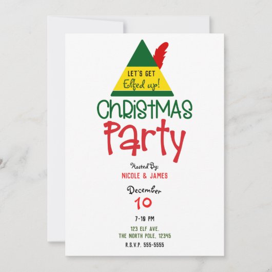 Elf-Party im Weihnachtsfeiertag Einladung (Vorderseite)