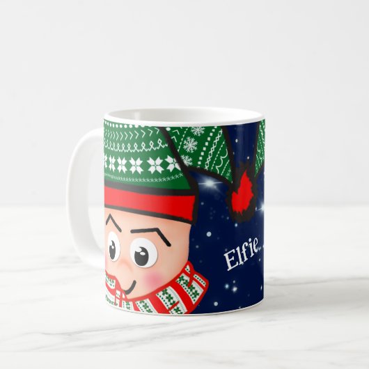 Elf Personalisiert Kaffeetasse (Vorderseite Links)