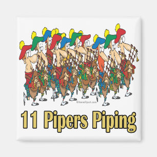 elf Pfeifer pfeifend 11. Weihnachtstag Magnet