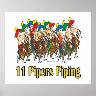 elf Pfeifer pfeifend 11. Weihnachtstag Poster