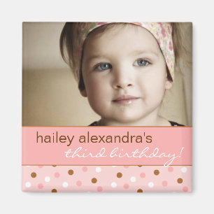 Elf-Polka-Punkt-Geburtstags-Foto-Magnet Magnet