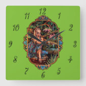 Elf Princess Quadratische Wanduhr (Vorderseite)