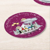 Elf Quartet Christmas Party Runder Pappuntersetzer (Angewinkelt)