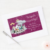Elf Quartet Christmas Rectangular Gift Label Rechteckiger Aufkleber (Umschlag)