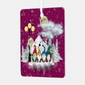 Elf Quartett Weihnachts-Foto Tree Ornament Aus Metall (Vorderseite links)