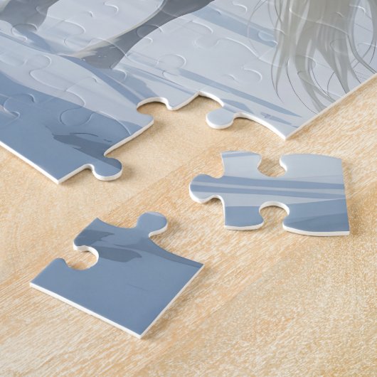 Elf Queen auf majestätischem weißen Pferd Puzzle (Seite)