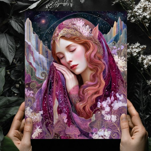 Elf Queen Goddess Celestial Fantasy Wall Art Print Poster