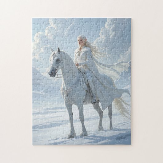 Elf Queen on Majestic White Horse Puzzle (Vertikal)