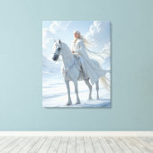 Elf Queen Riding a Majestic White Horse Leinwanddruck (Insitu (Holzboden))
