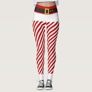Elf Red Stripes Weihnachtskostüme Leggings