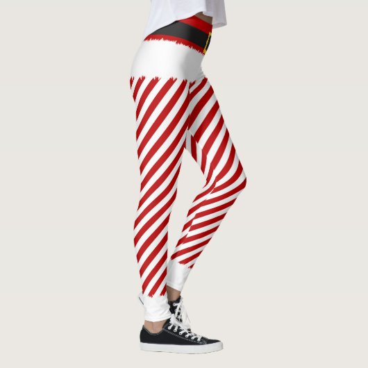 Elf Red Stripes Weihnachtskostüme Leggings (Rechts)