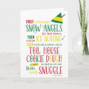 Elf Reiseplan Weihnachtskarte Karte