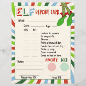Elf Report Card Naughty oder Nice Verhaltens (Vorderseite)